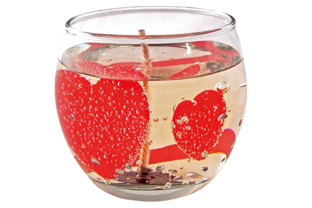 bougie gel cristal coeur - Cires Bougies - 10doigts.fr