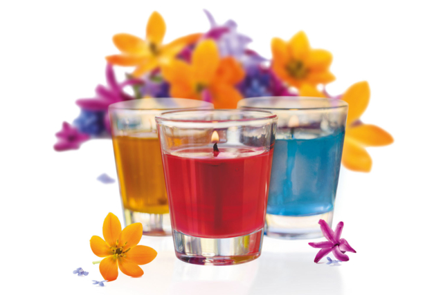 BOUGIE GEL FLEURS - Cires Bougies - 10doigts.fr