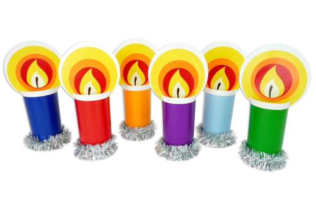 bougies à poser en papier - Kits créatifs de Noël pour les enfants - 10doigts.fr
