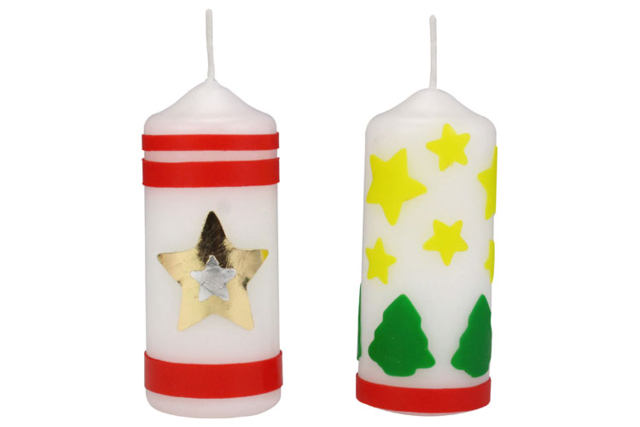 bougies cierge décorée - Cires Bougies - 10doigts.fr