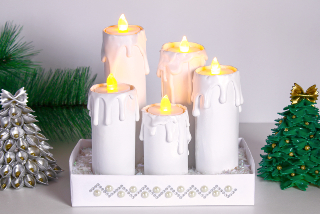 Bougies effet cire fondue - Pots en carton - 10doigts.fr