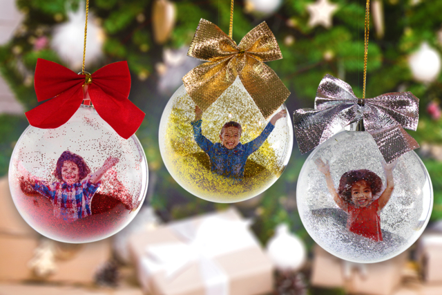 Boule de Noël paillettes et photo - Boules de Noël DIY - 10doigts.fr