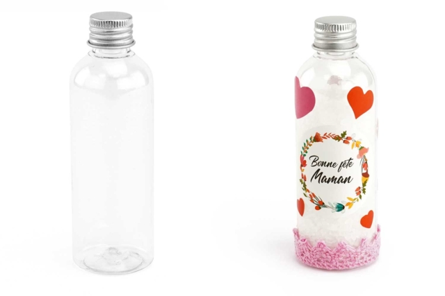 Bouteille plastique bouchon metal - Plastique Transparent - 10doigts.fr