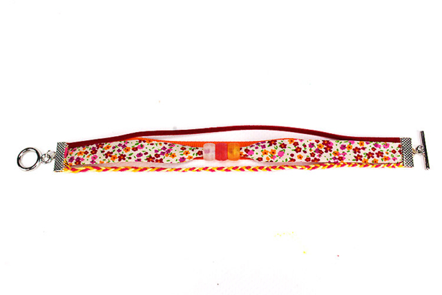 bracelet biais orange - Fermoirs bijoux - 10doigts.fr