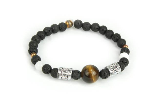 Bracelet oeil de tigre fête des pères - Lithothérapie / Bracelets chakras - 10doigts.fr