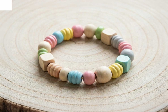 bracelet perles brut - Perles Bois - 10doigts.fr