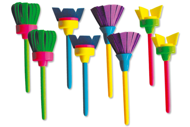 Brosses caoutchouc mousse - 8 pièces - Tampons mousse, éponges - 10doigts.fr