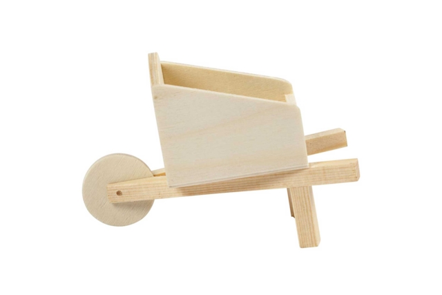 Brouette en bois  - Univers Miniature : maison de poupée et miniatures - 10doigts.fr