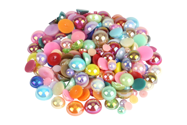 cabochons nacrés couleurs assorties - Cabochons - 10doigts.fr