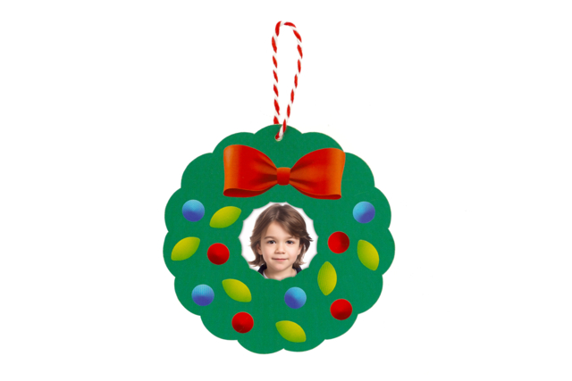 cadre couronne photo - Kits créatifs de Noël pour les enfants - 10doigts.fr