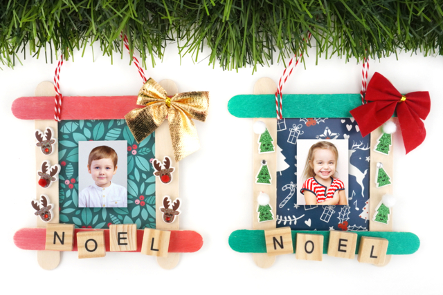 Cadre de Noël avec des bâtons de glace - Papiers saisonniers - 10doigts.fr