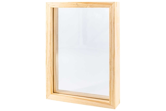 Cadre double face en bois 11,8 x 16 x 2,8 cm - Cadres photos en bois - 10doigts.fr