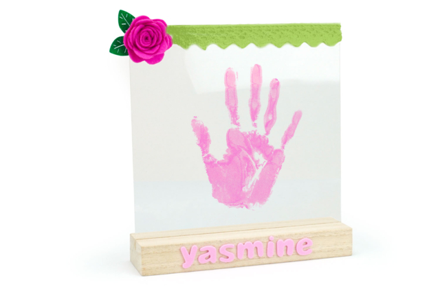 cadre enpreintre main sur verre - Cadres photos en bois - 10doigts.fr