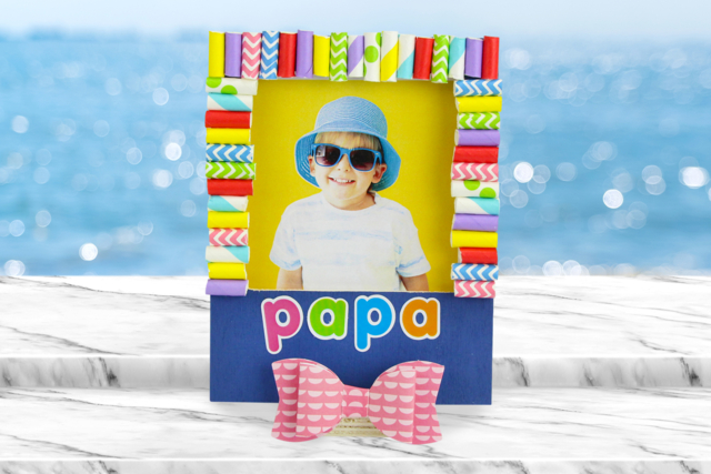 Cadre polaroïd PAPA - Gommettes Alphabet, messages - 10doigts.fr