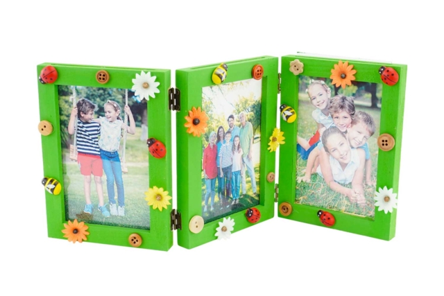 Cadre triptyque famille - Cadres photos en bois - 10doigts.fr