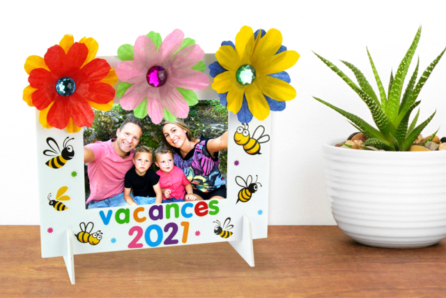 Cadre vacances d'été - Gommettes Alphabet, messages - 10doigts.fr