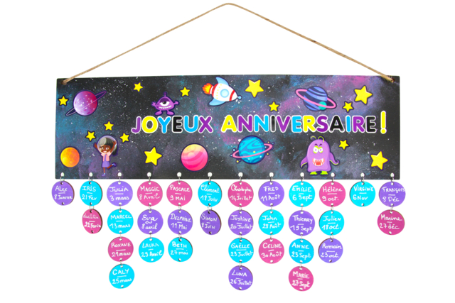 calendrier anniversaire en bois - Calendriers - 10doigts.fr