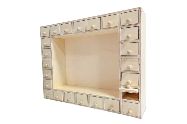 Calendrier de l'avent bois 35,5 x 27 x 7 cm - Calendriers de l'Avent - 10doigts.fr