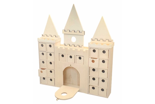 Calendrier de l'Avent en bois : château fort à 24 cases - Calendriers de l'Avent - 10doigts.fr