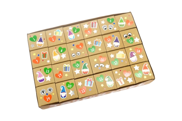 Calendrier de l'Avent en carton kraft - Calendriers de l'Avent - 10doigts.fr