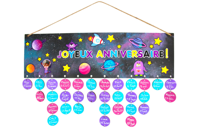 calendrier en bois espace - Gommettes Alphabet, messages - 10doigts.fr