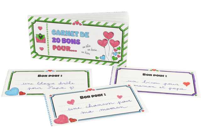 Carnet de 20 bons à colorier et à offrir - Livres de coloriage et dessins : pour apprendre et s'évader - 10doigts.fr