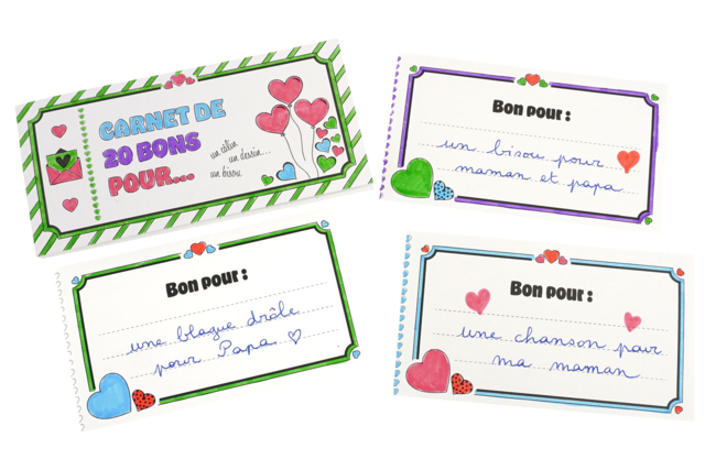 Carnet de 20 bons à colorier festif - Livres de coloriage et dessins : pour apprendre et s'évader - 10doigts.fr