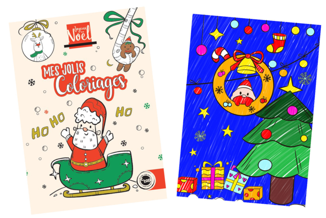 Carnet de coloriages Noël  - Livres de coloriage et dessins : pour apprendre et s'évader - 10doigts.fr