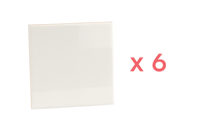Carreaux de céramique 10 cm - 6 pièces - Supports en céramique à décorer - 10doigts.fr