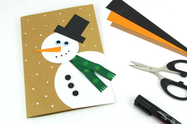 Carte bonhomme de neige - Marqueurs POSCA : la référence mondiale de la peinture nomade - 10doigts.fr