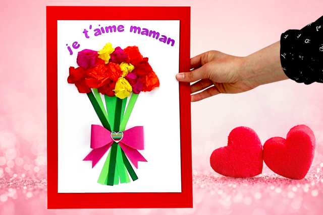 Carte bouquet de fleurs - Stickers fantaisies : personnalisez toutes vos créations - 10doigts.fr