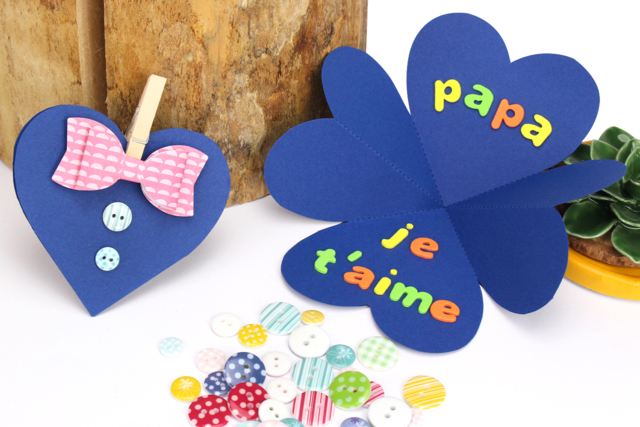 Carte chemise coeur - Papiers colorés - 10doigts.fr