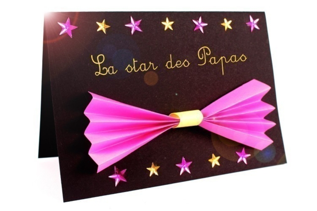Carte noeud papillon - Papiers Origami - 10doigts.fr