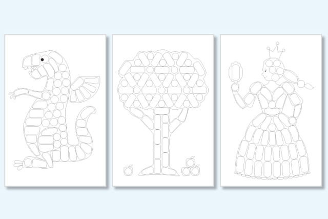 Cartes à décorer avec des flocons de maïs - Activités manuelles avec des flocons de maïs : une matière naturelle et ludique - 10doigts.fr