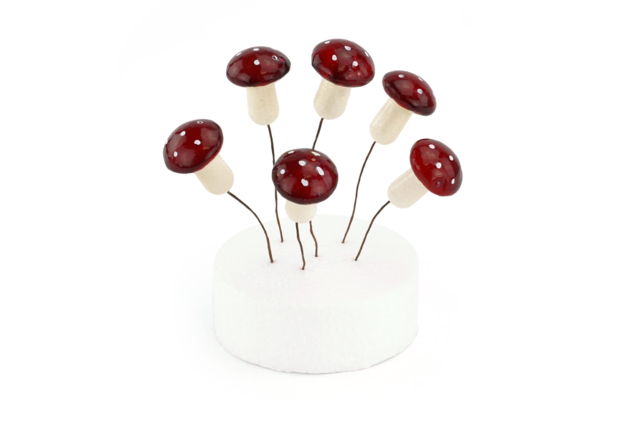 champignons polystyrène sur tige - Décors nature - 10doigts.fr