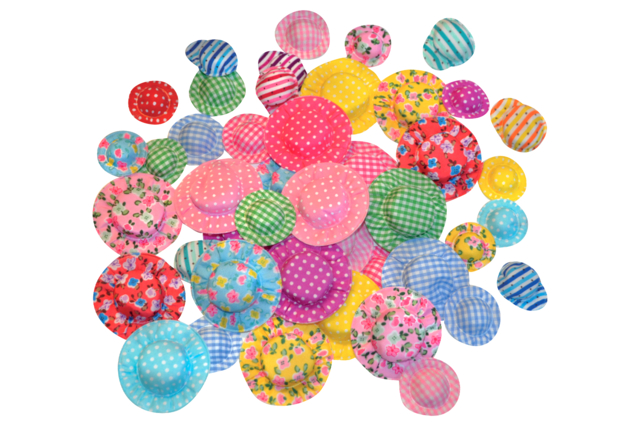 chapeaux minatures en tissu DIY - Décorations à coller - 10doigts.fr