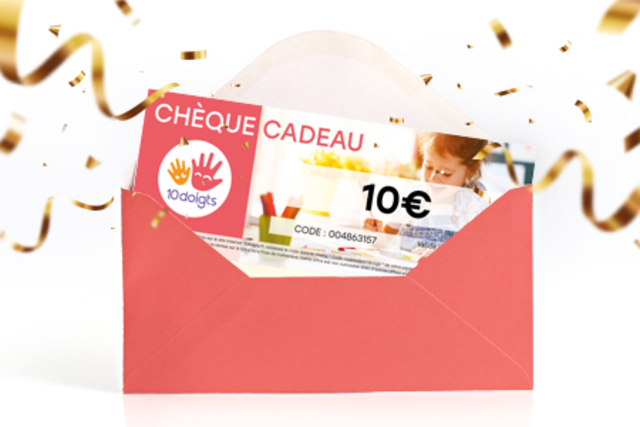 Chèque cadeau 10€ - Idées Cadeaux DIY Noël - 10doigts.fr