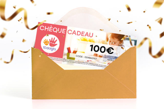 chèque kdo 10 doigts 100€ - Idées Cadeaux DIY Noël - 10doigts.fr