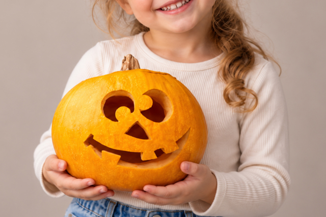 citrouille creusée enfants halloween - Kits créatifs Halloween - 10doigts.fr