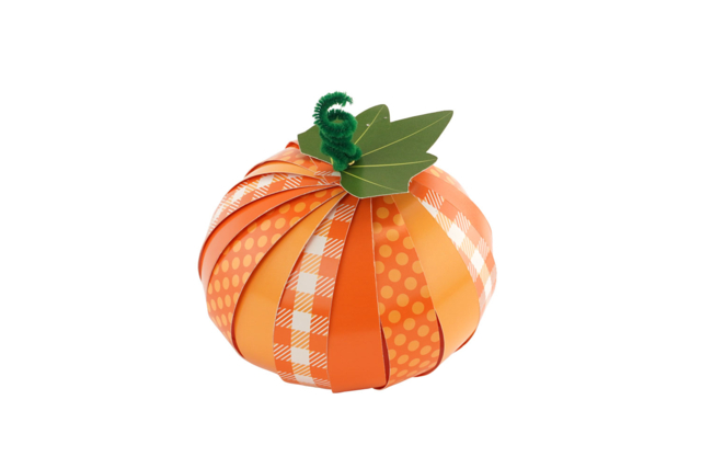 Citrouilles 3D avec bandes de papier - 4 pièces - Kits créatifs Automne - 10doigts.fr