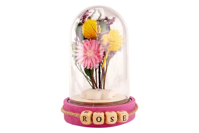 cloche fleurs séchées et feuilles - Décorations fleurs et feuilles : ajoutez une touche de nature à toutes vos créations - 10doigts.fr
