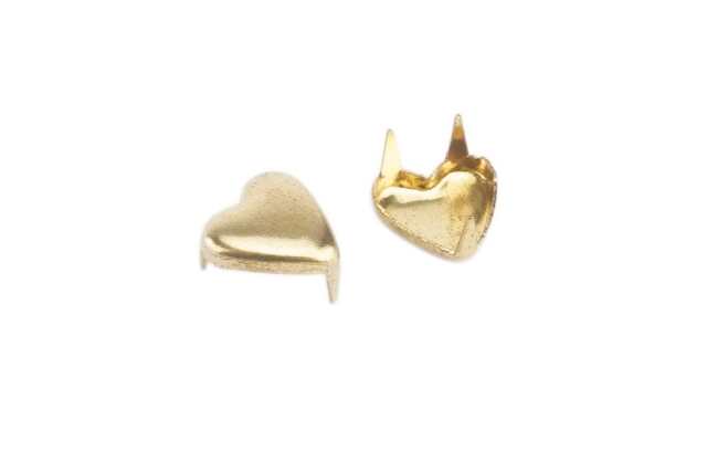 Clous cœurs or - 1 lot (25 clous) - Clous et rivets - 10doigts.fr