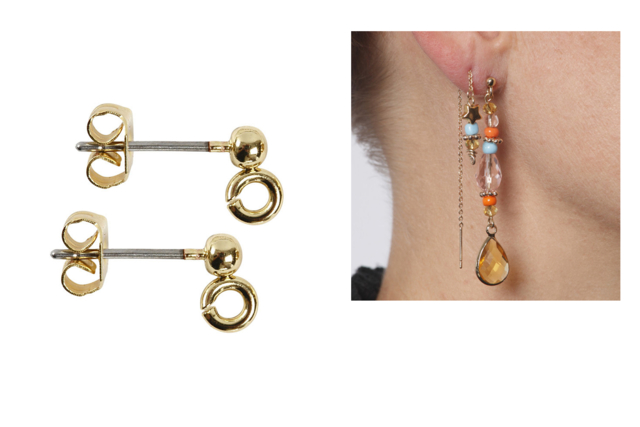  clous d'oreilles or - Boucles d'oreilles - 10doigts.fr