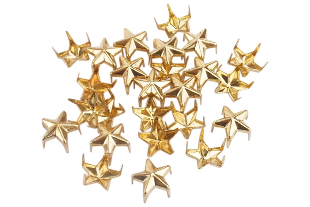 Clous étoiles Dorés - 1 lot (25 clous) - Clous et rivets - 10doigts.fr