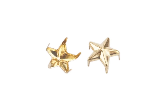 Clous étoiles or - 25 clous - Clous et rivets - 10doigts.fr