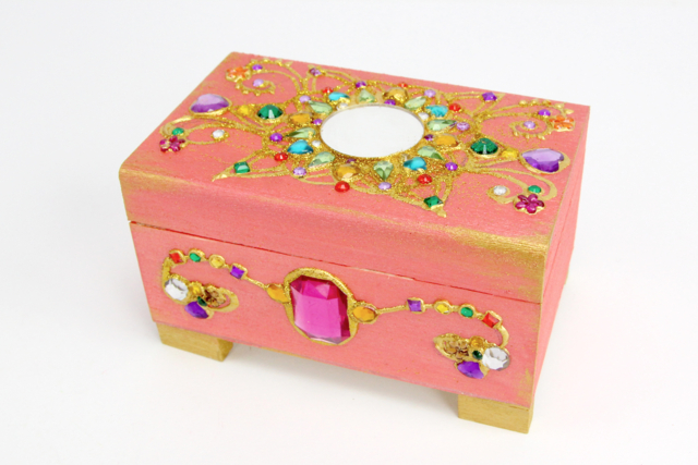 Coffre bijoux précieux - Miroirs à coller - 10doigts.fr