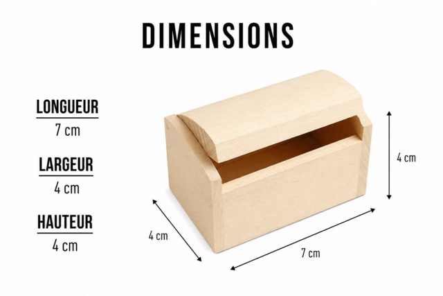 coffre petit dimensions - Boîtes en bois - 10doigts.fr