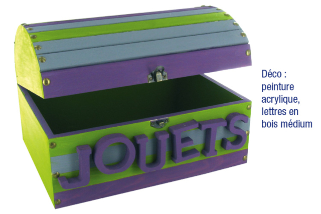 coffre - Déco en bois brut - 10doigts.fr