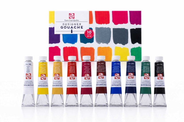 Coffret gouache extra-fine - 10 x 20 ml - Gouache fine artiste : des couleurs opaques et lumineuses - 10doigts.fr