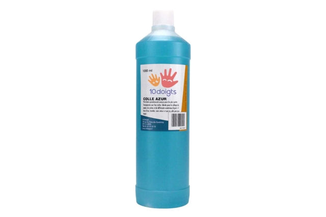 Colle Azur Flacon de 1 litre - Colles scolaires - 10doigts.fr